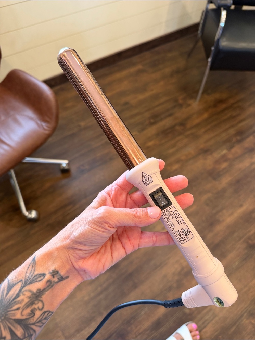 Lange Pink and Rose Gold Curling Wand